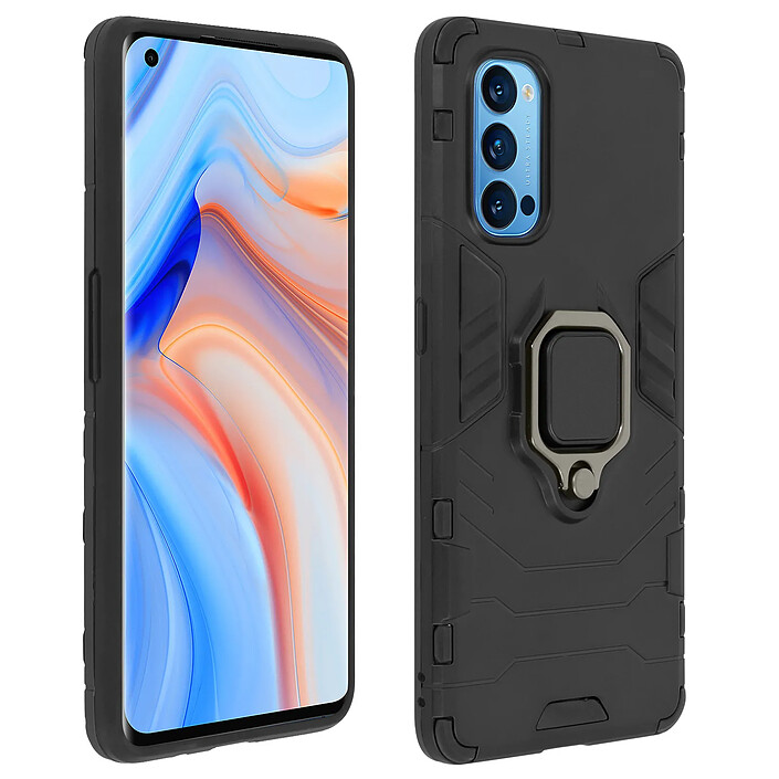 Avizar Coque pour Oppo Reno 4 Pro 5G Hybride Antichoc Bague Métallique Support Vidéo