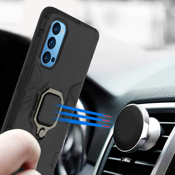 Avizar Coque pour Oppo Reno 4 Pro 5G Hybride Antichoc Bague Métallique Support Vidéo pas cher