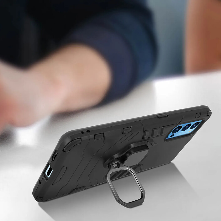 Acheter Avizar Coque pour Oppo Reno 4 Pro 5G Hybride Antichoc Bague Métallique Support Vidéo