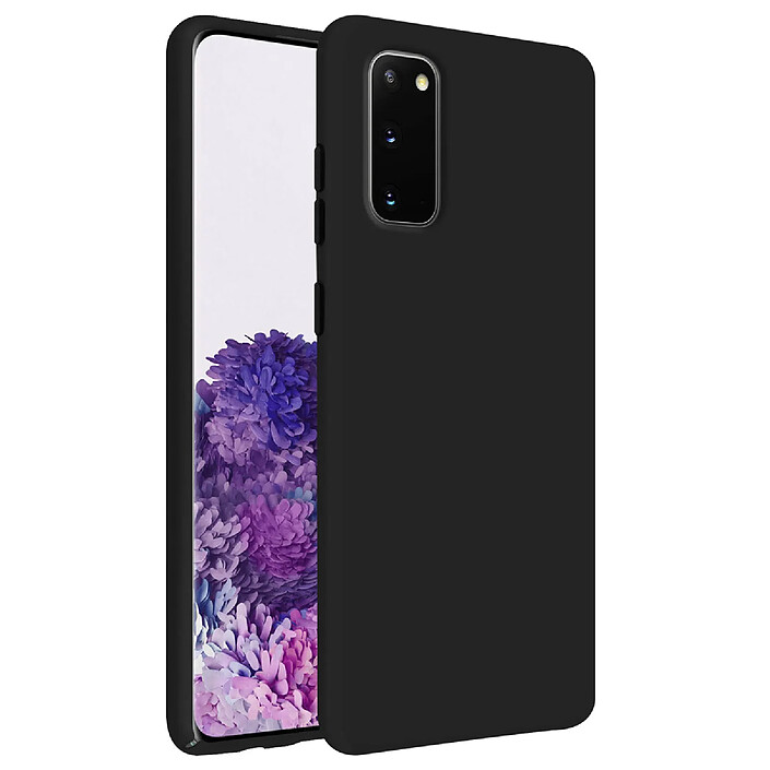 Avizar Coque Soft-Touch pour Samsung Galaxy S20 en Silicone Semi-rigide Antidérapant Noir