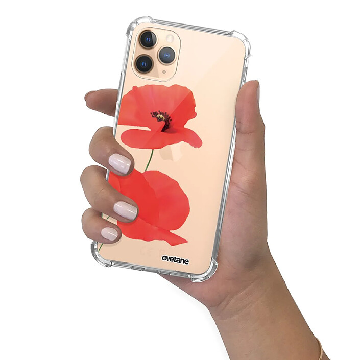 Evetane Coque iPhone 11 Pro anti-choc souple angles renforcés transparente Motif Coquelicot pas cher