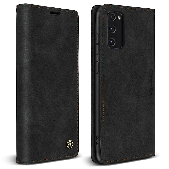 Avizar Étui Samsung Galaxy S20 FE Folio Vintage Portefeuille et Support Vidéo Noir