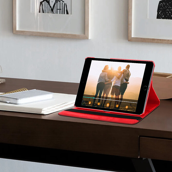 Avizar Étui avec Fonction Support Rotatif 360° Housse pour iPad Mini 4 / 5 Rouge pas cher