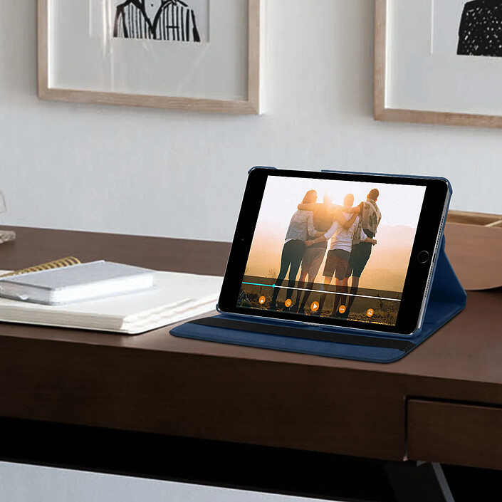 Avizar Étui avec Fonction Support Rotatif 360° Housse pour iPad Mini 4 / 5 Bleu nuit pas cher