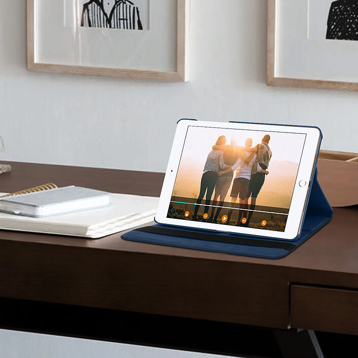 Avizar Étui Fonction Support Rotatif 360° pour iPad 5 / 6 / Air Bleu nuit pas cher