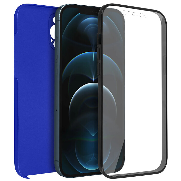 Avizar Coque Apple iPhone 12 Pro Max Protection Arrière Rigide et Avant Souple bleu