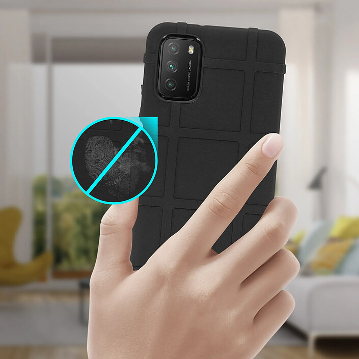 Avizar Coque pour Xiaomi Poco M3/pour Xiaomi Redmi 9T Carreaux Relief Renforcé Anti-trace pas cher
