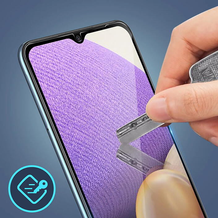Avis Avizar Film pour Samsung Galaxy A32 5G / A02s Verre Trempé Bords Incurvés Anti-traces Noir