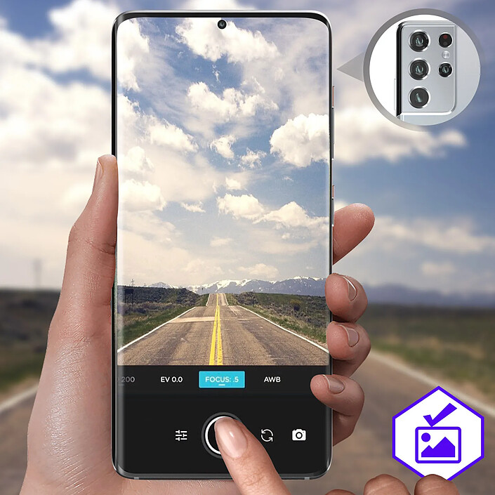 Avizar Film Caméra Samsung Galaxy S21 Ultra Verre Trempé 9H Anti-trace pas cher