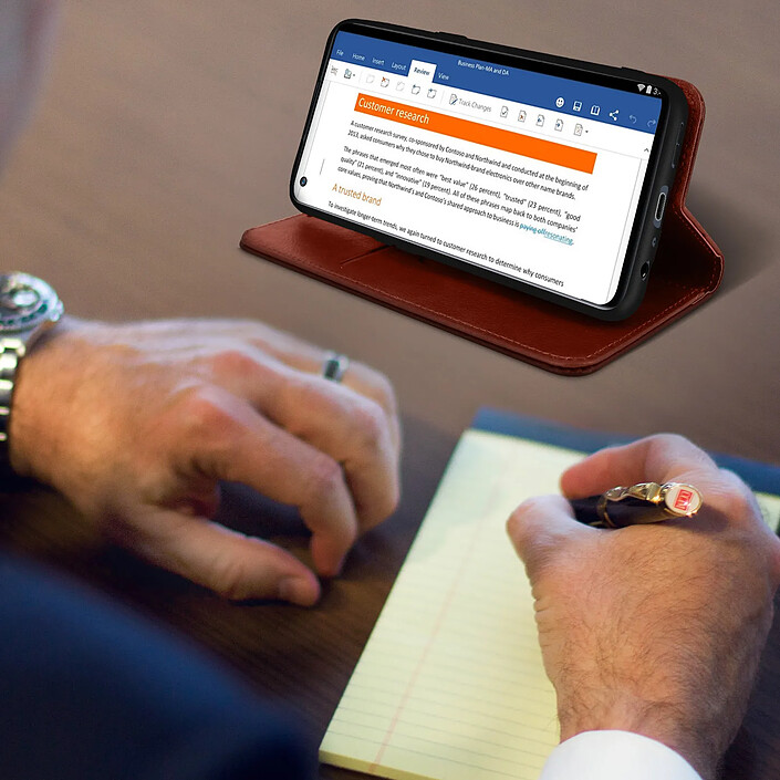 Acheter Avizar Housse OnePlus Nord N10 5G Porte-carte Fonction Support Vidéo marron