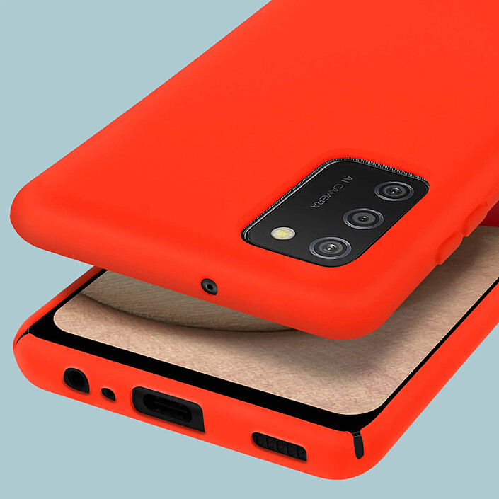 Avizar Coque Soft-Touch pour Galaxy A02s en Silicone Semi-rigide Antidérapant Rouge pas cher