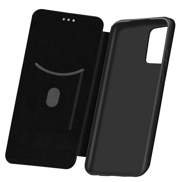 Avizar Housse Samsung A52 et A52s Clapet Porte-carte Dragonne Effet Carbone noir