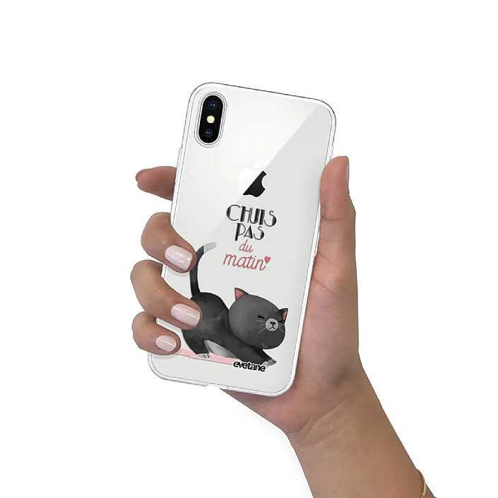 Evetane Coque iPhone Xs Max silicone transparente Motif Chuis pas du matin ultra resistant pas cher