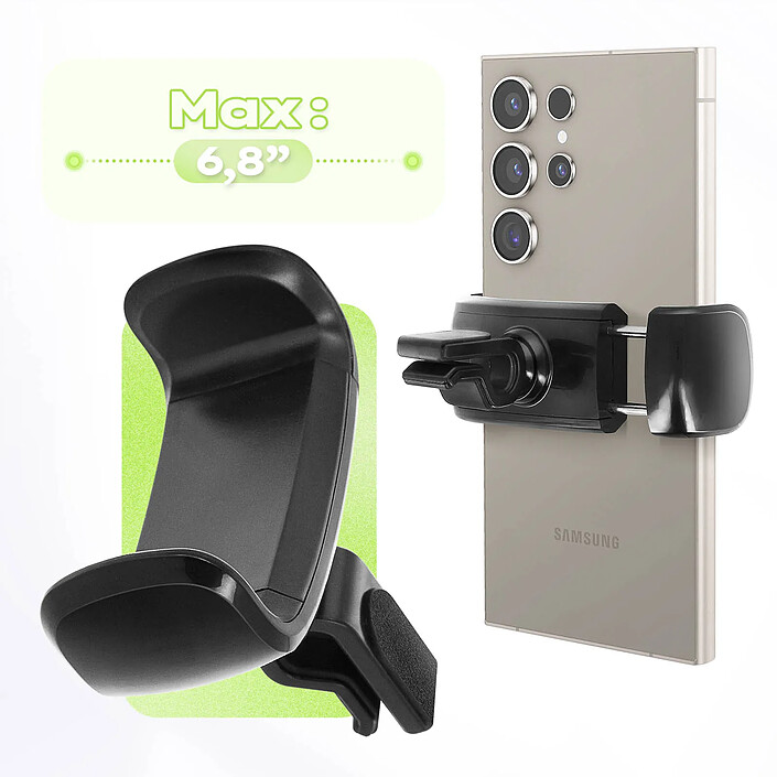 Avizar Support Voiture Smartphone Fixation Grille D'Aération Rotatif 360° pas cher