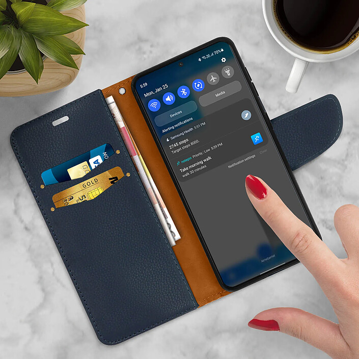 Acheter Avizar Housse pour Samsung Galaxy S21 Folio Portefeuille Support Vidéo Dragonne
