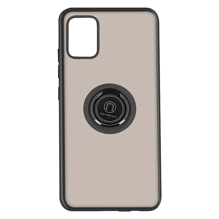 Avizar Coque Samsung Galaxy A51 Bi-matière Bague Métallique Fonction Support noir