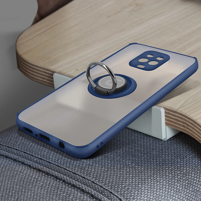 Acheter Avizar Coque pour Xiaomi Redmi Note 9 Pro Max / 9 Pro / 9S Bague Métallique Support Bleu