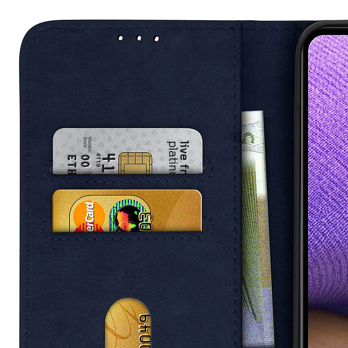 Avizar Étui pour Samsung Galaxy A32 5G Clapet Portefeuille Support Vidéo Bleu Nuit pas cher