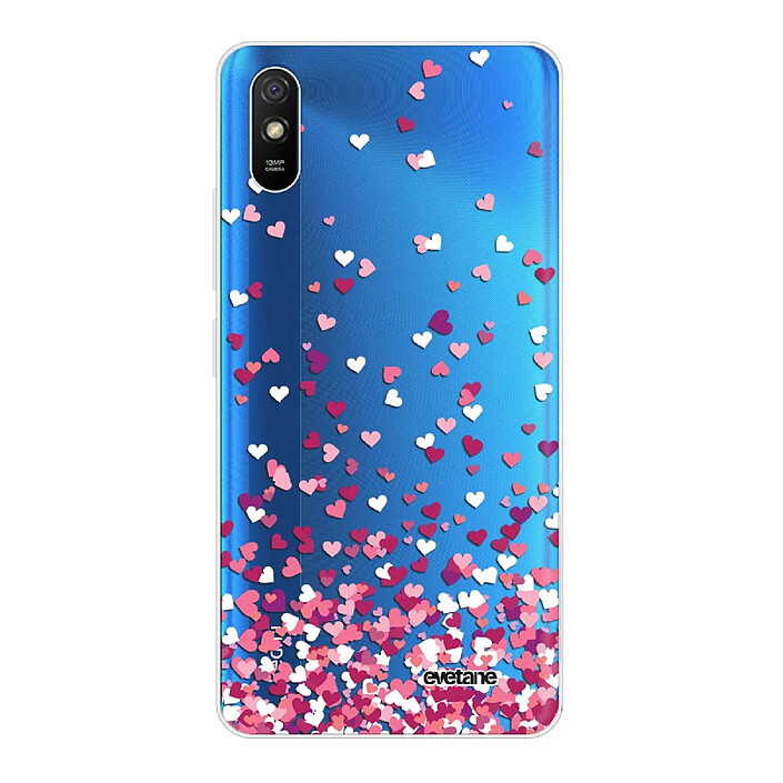 Evetane Coque Xiaomi Redmi 9A 360 intégrale transparente Motif Confettis De Coeur Tendance .