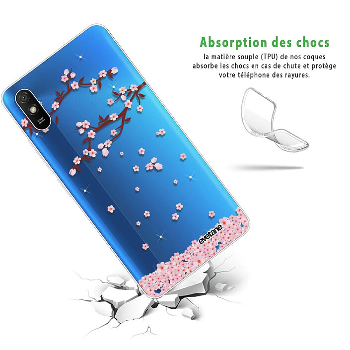 Avis Evetane Coque Xiaomi Redmi 9A 360 intégrale transparente Motif Chute De Fleurs Tendance .