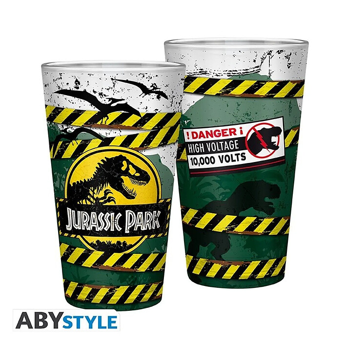 Jurassic Park - Verre XXL Danger high voltage pas cher