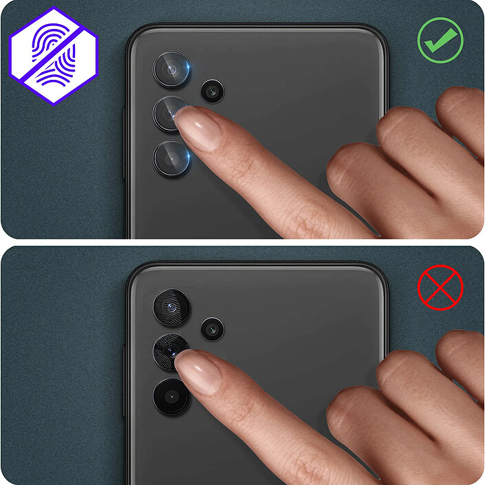 Avizar Protection d'Objectif Caméra pour Galaxy A32 5G en Verre Trempé 9H Transparent pas cher