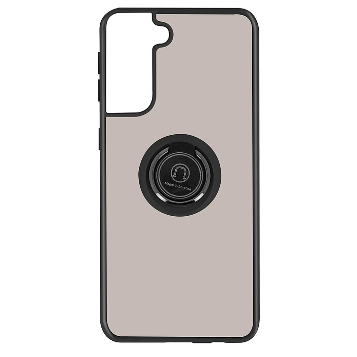 Avizar Coque Samsung Galaxy S21 Plus Bi-matière Bague Métallique Fonction Support noir