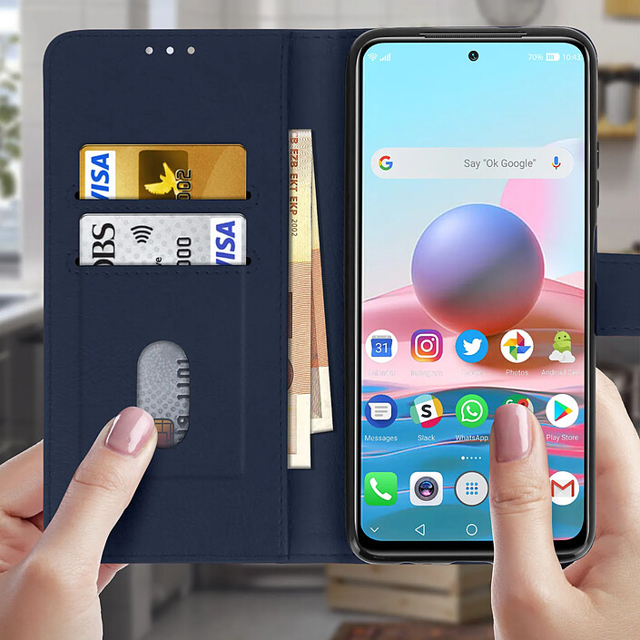 Avis Avizar Étui Redmi Note 10 / 10s Protection Porte-carte Fonction Support bleu
