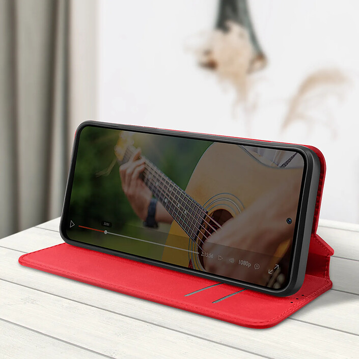 Avis Avizar Étui pour Xiaomi Redmi Note 10 Pro Porte-carte Support Clapet Magnétique Rouge