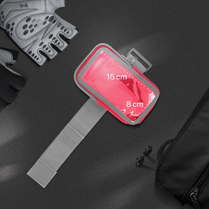 Avis Avizar Brassard Sport pour Smartphone Tactile Attache Bras ou Avant-bras Poche Zippée Rose