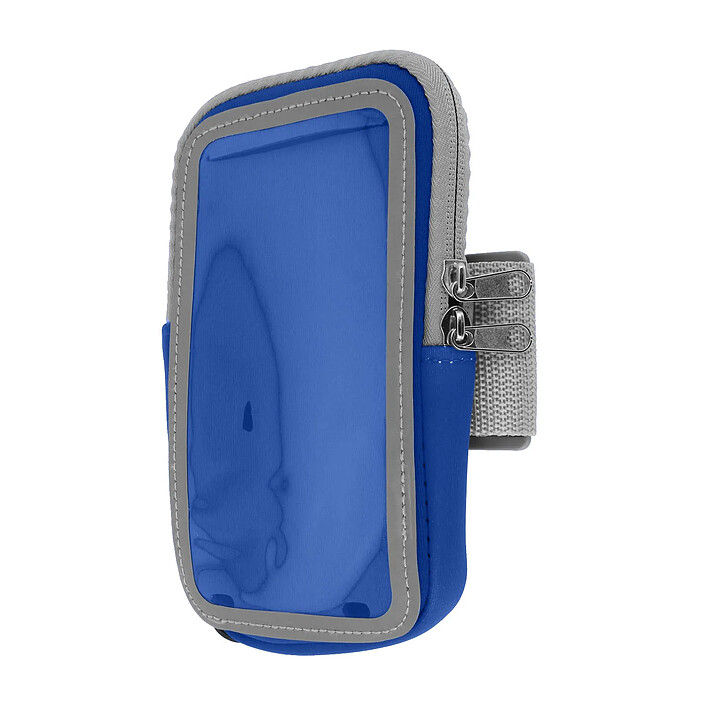 Avizar Brassard Sport pour Smartphone Tactile Attache Bras ou Avant-bras Poche Zippée Bleu
