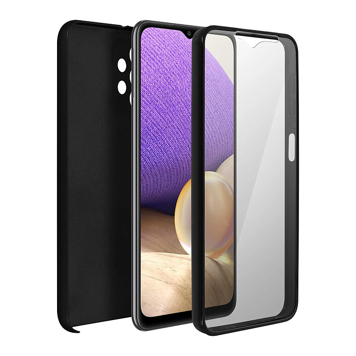 Avizar Coque Intégrale pour Galaxy A32 5G Protection Avant Souple et Dos Rigide Noir