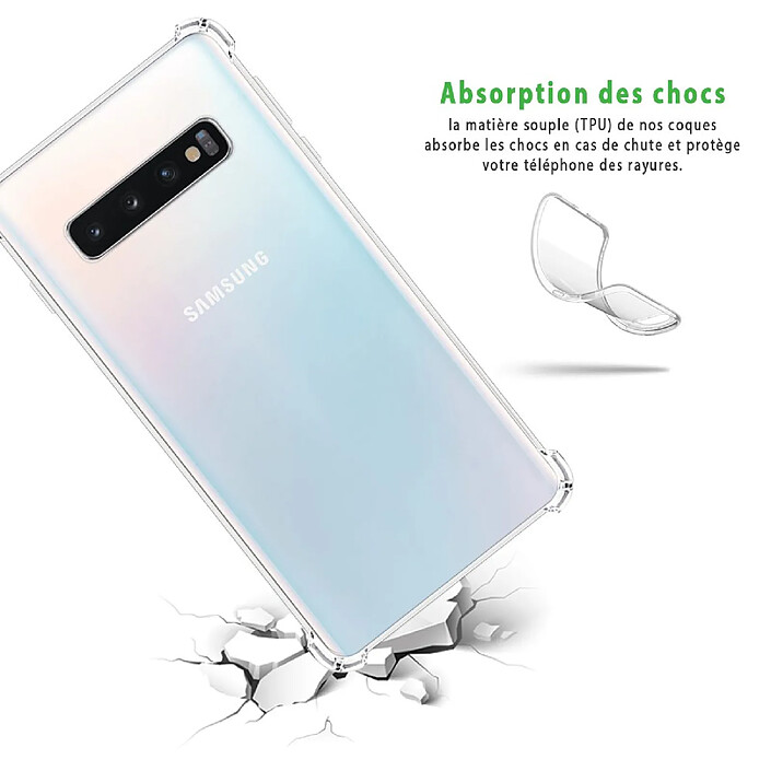 Avis Evetane Coque Samsung Galaxy S10 Antichoc Silicone + 2 Vitres en verre trempé Protection écran