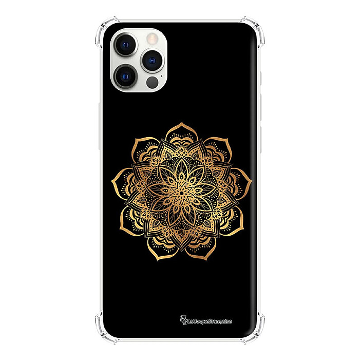 LaCoqueFrançaise Coque iPhone 12/12 Pro anti-choc souple angles renforcés transparente Motif Mandala Or