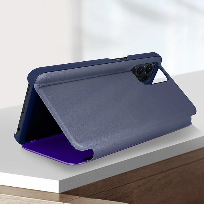 Acheter Housse pour Oppo Find X3 Lite Clapet translucide Miroir Support Vidéo Violet