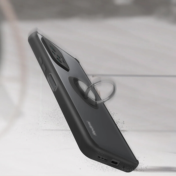Avizar Coque pour Xiaomi Redmi Note 10 Pro Bi-matière Bague Métallique Fonction Support pas cher