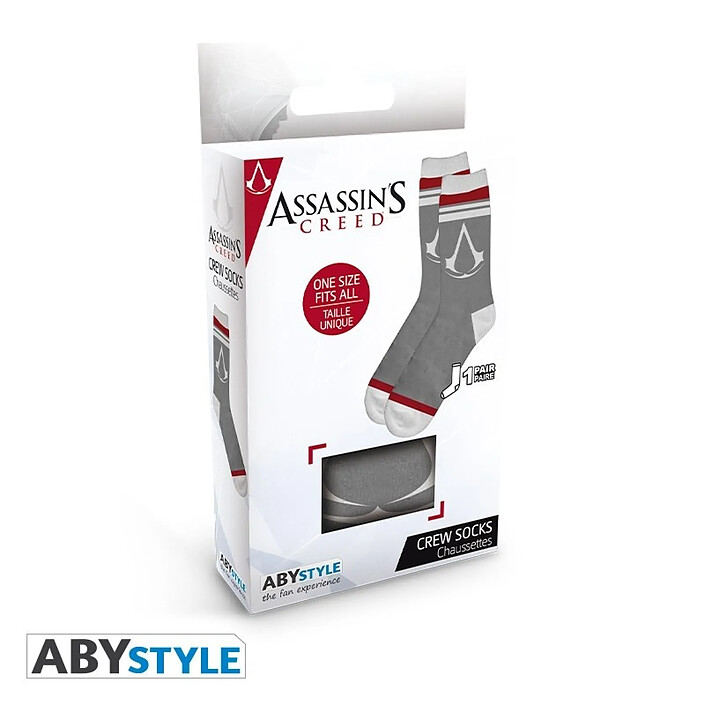 Avis Assassin's Creed - Paire de Chaussettes Crest Grise & Blanche