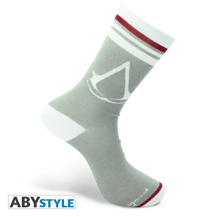 Acheter Assassin's Creed - Paire de Chaussettes Crest Grise & Blanche