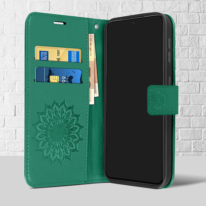 Avis Avizar Étui pour Samsung Galaxy S20 FE Portefeuille Support Vidéo Motif Mandala Fleur Vert