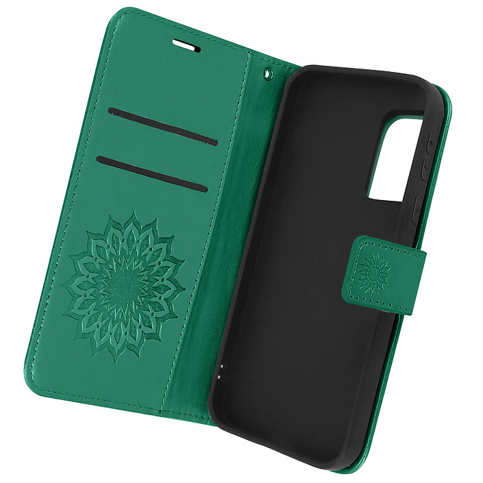 Avizar Étui pour Samsung Galaxy S20 FE Portefeuille Support Vidéo Motif Mandala Fleur Vert