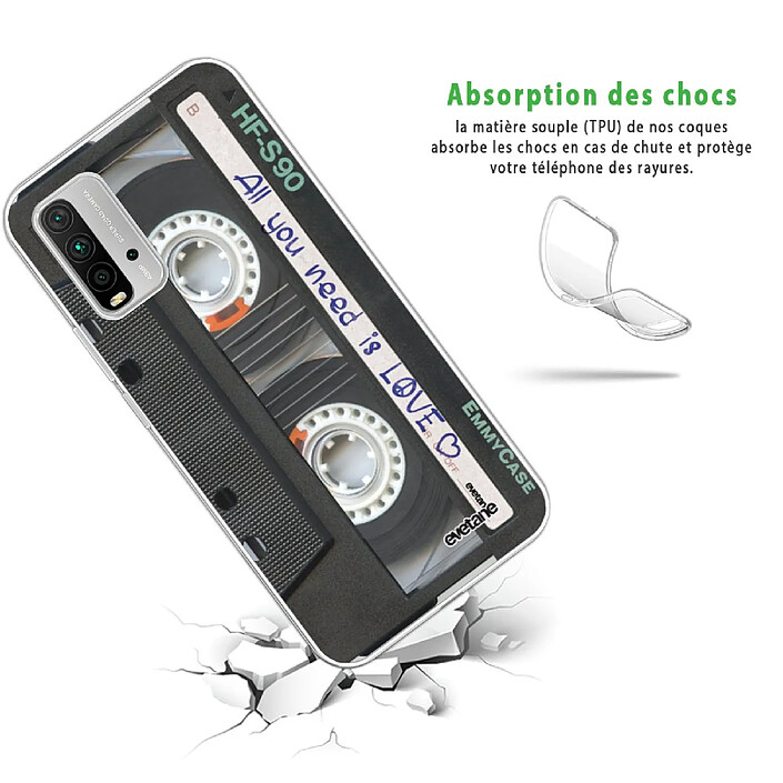 Avis Evetane Coque Xiaomi Redmi 9T 360 intégrale transparente Motif Cassette Tendance .