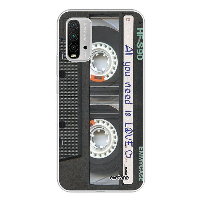 Evetane Coque Xiaomi Redmi 9T 360 intégrale transparente Motif Cassette Tendance .