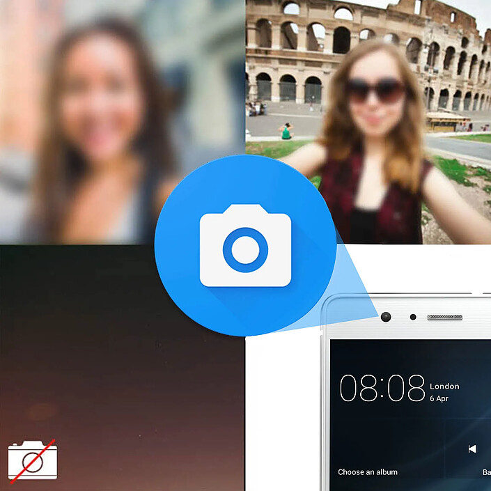 Avizar Caméra Avant pour Huawei P9 Lite Objectif Frontal + Nappe Connexion Noir pas cher