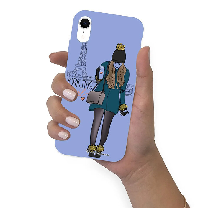 LaCoqueFrançaise Coque iPhone Xr Silicone Liquide Douce lilas Working girl . pas cher