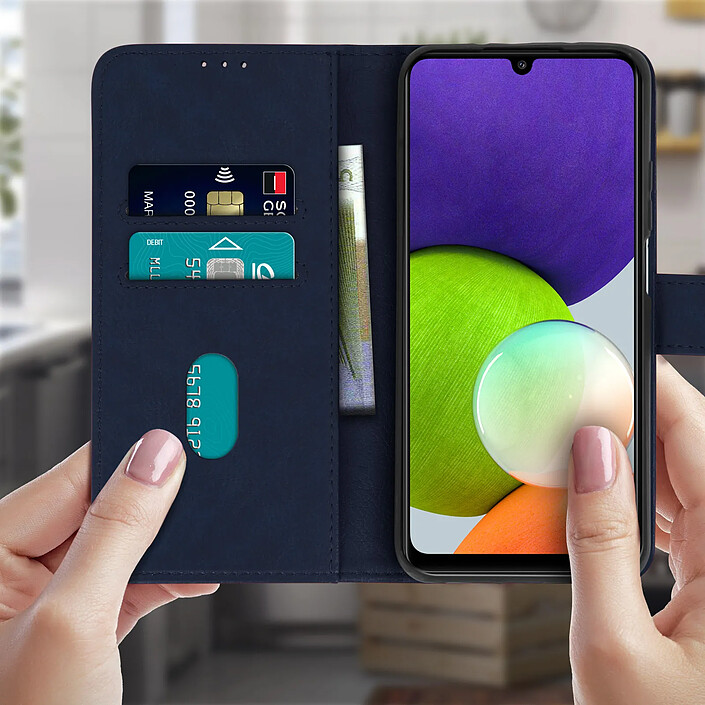 Avis Avizar Étui Samsung Galaxy A22 Protection avec Porte-carte Fonction Support bleu nuit