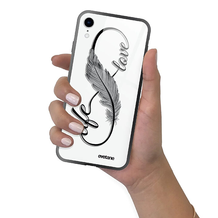 Evetane Coque en verre trempé iPhone Xr Love Life . pas cher