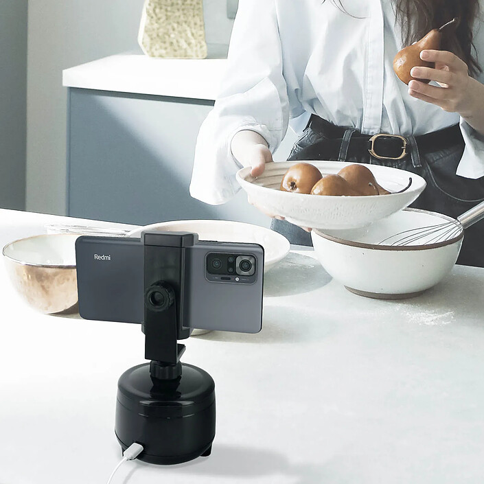 Avis Avizar Stabilisateur Gimbal Smartphone Suivi de visage Rotatif 360° Base en silicone Noir