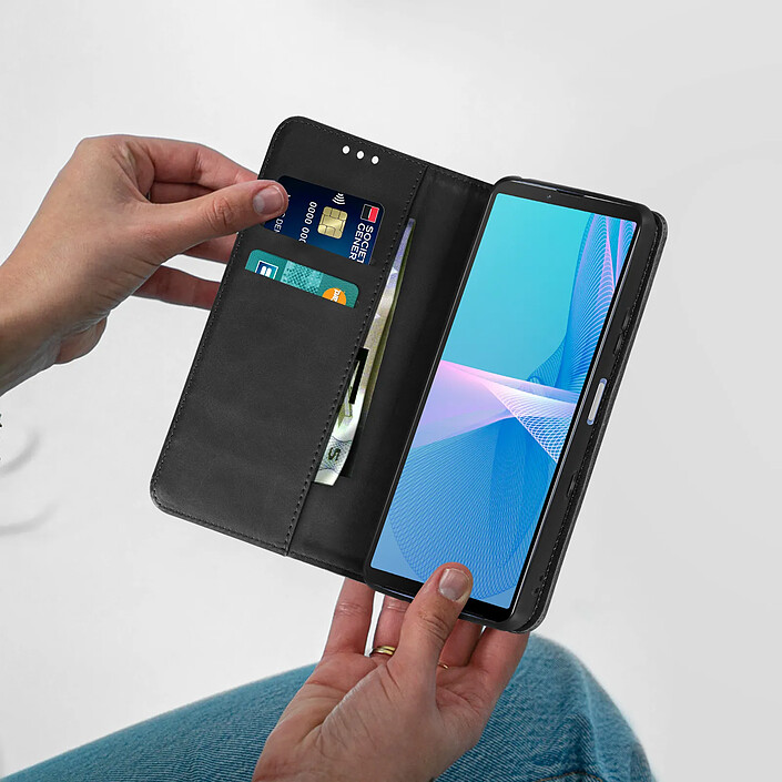 Avis Avizar Étui pour Sony Xperia 10 III Portefeuille Support Vidéo Noir
