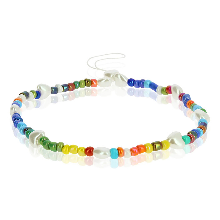 Avizar Bijou de Téléphone Bracelet à Perles Cœurs Collection Summer pas cher