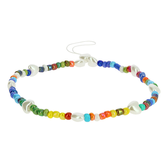 Avizar Bijou de Téléphone Bracelet à Perles Cœurs Collection Summer